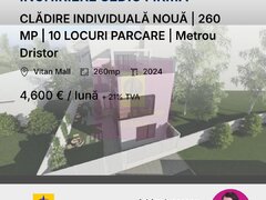 CLADIRE INDIVIDUALA NOUA | 260 MP | 10 LOCURI PARCARE | Metrou Dristor